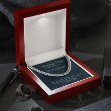 Load image into Gallery viewer, Ways You Cared cuban link chain silver premium led mahogany wood box
