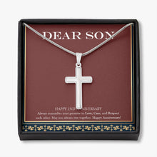 Load image into Gallery viewer, May You Always Stay stainless steel cross necklace front
