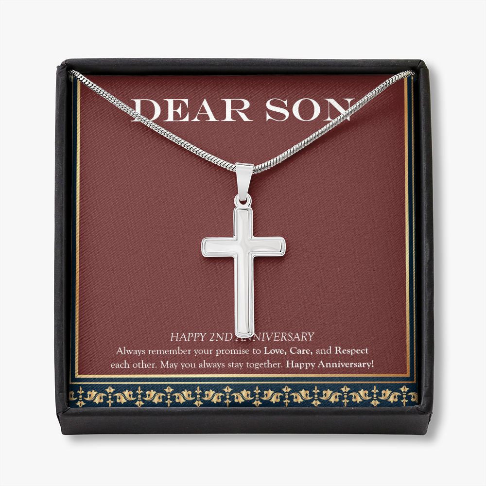 May You Always Stay stainless steel cross necklace front