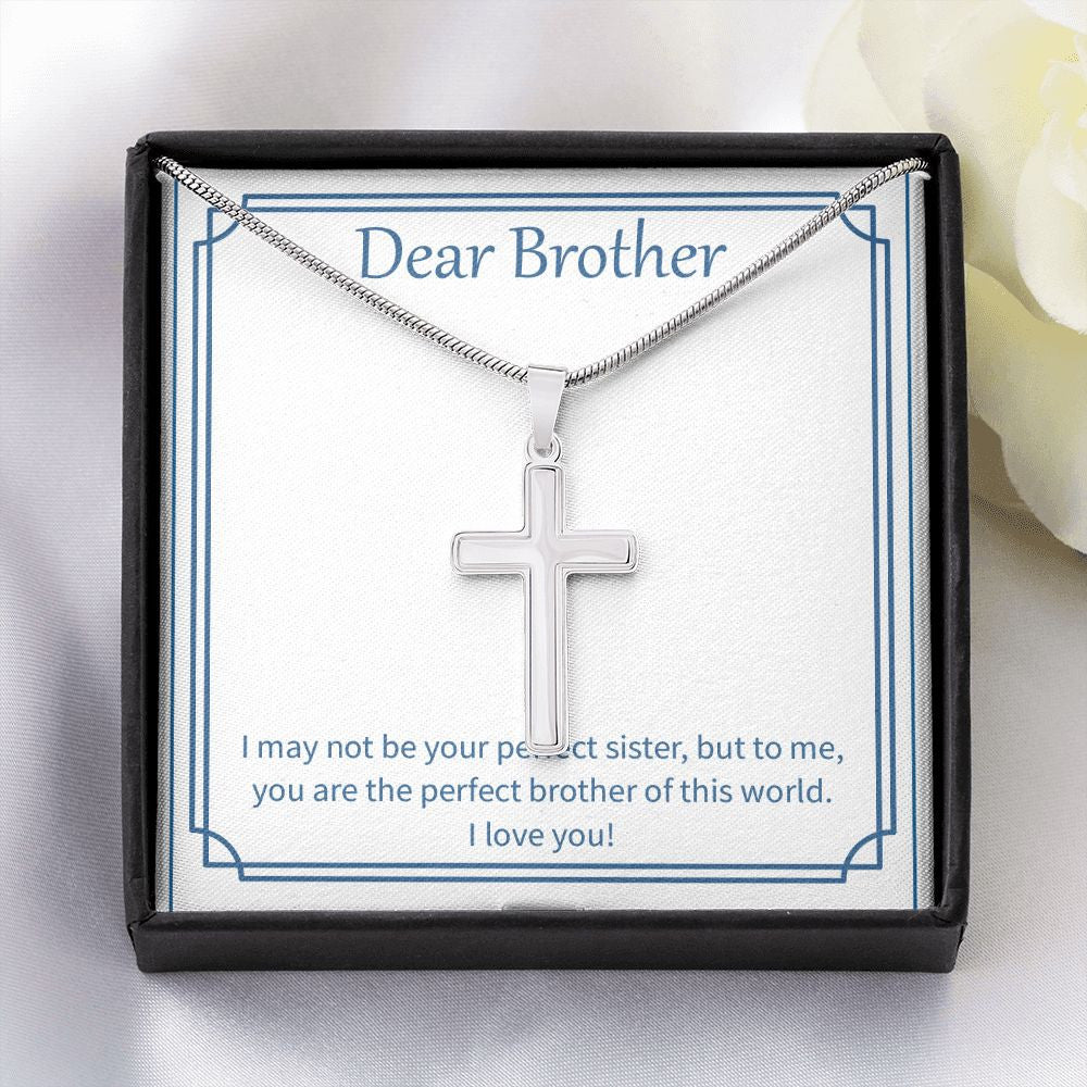 I May Not Be stainless steel cross yellow flower