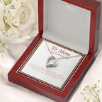 Focus On Your Dreams forever love silver necklace premium led mahogany wood box