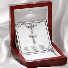Load image into Gallery viewer, Paths May Change stainless steel cross premium led mahogany wood box
