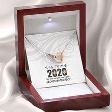 Load image into Gallery viewer, Sisters 2020 interlocking heart necklace premium led mahogany wood box
