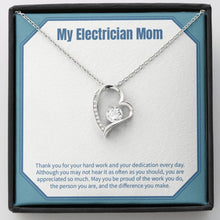 Load image into Gallery viewer, Be Proud Of Your Work forever love silver necklace front
