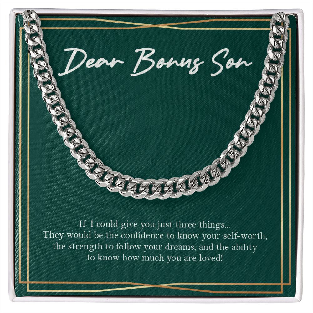 Follow Your Dreams cuban link chain silver front