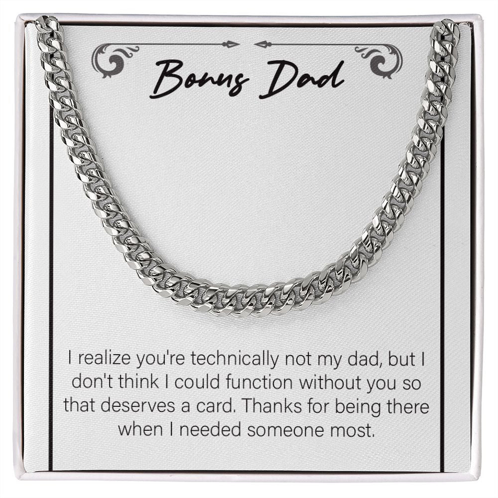 Couldn't Function Without You cuban link chain silver front