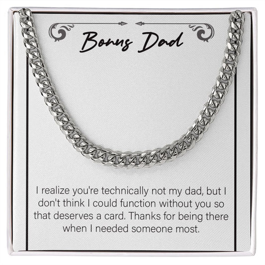 Couldn't Function Without You cuban link chain silver front