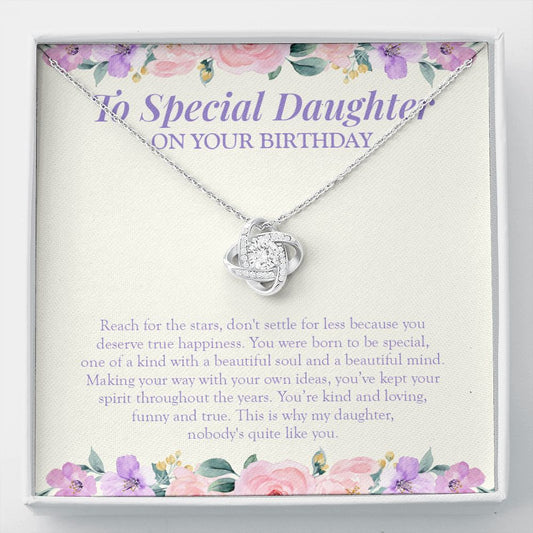 Kept Your Spirit love knot necklace front