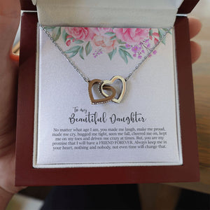 Friend Forever interlocking heart necklace luxury led box hand holding
