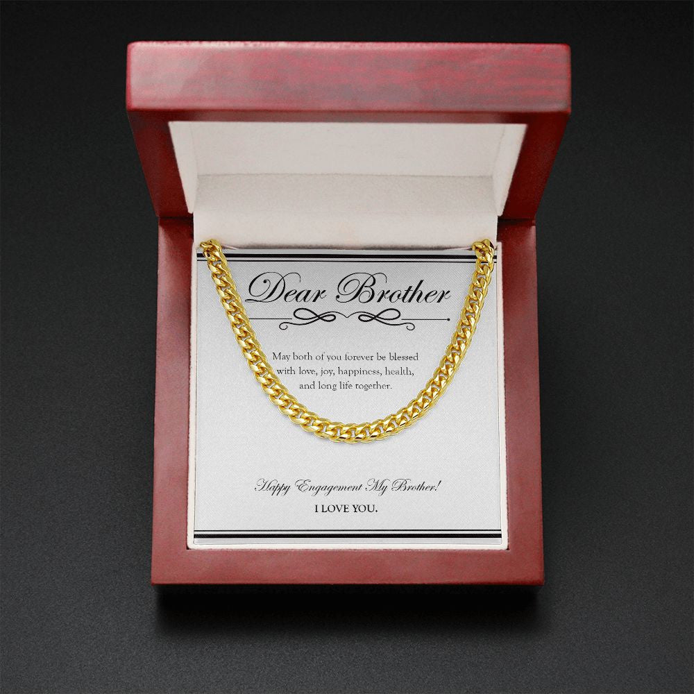 Forever Be Blessed cuban link chain gold mahogany box led