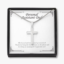 Load image into Gallery viewer, Work Doesn&#39;t  Go Unnoticed stainless steel cross necklace front
