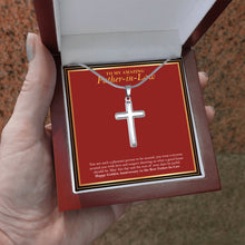 Load image into Gallery viewer, With Love And Respect stainless steel cross luxury led box hand holding
