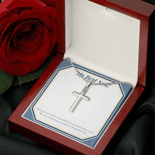 Load image into Gallery viewer, We Deeply Love You stainless steel cross luxury led box rose
