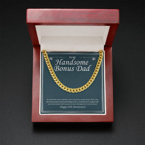 Contentment Will Be Yours cuban link chain gold mahogany box led