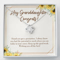Keep Up The Good Work love knot necklace front