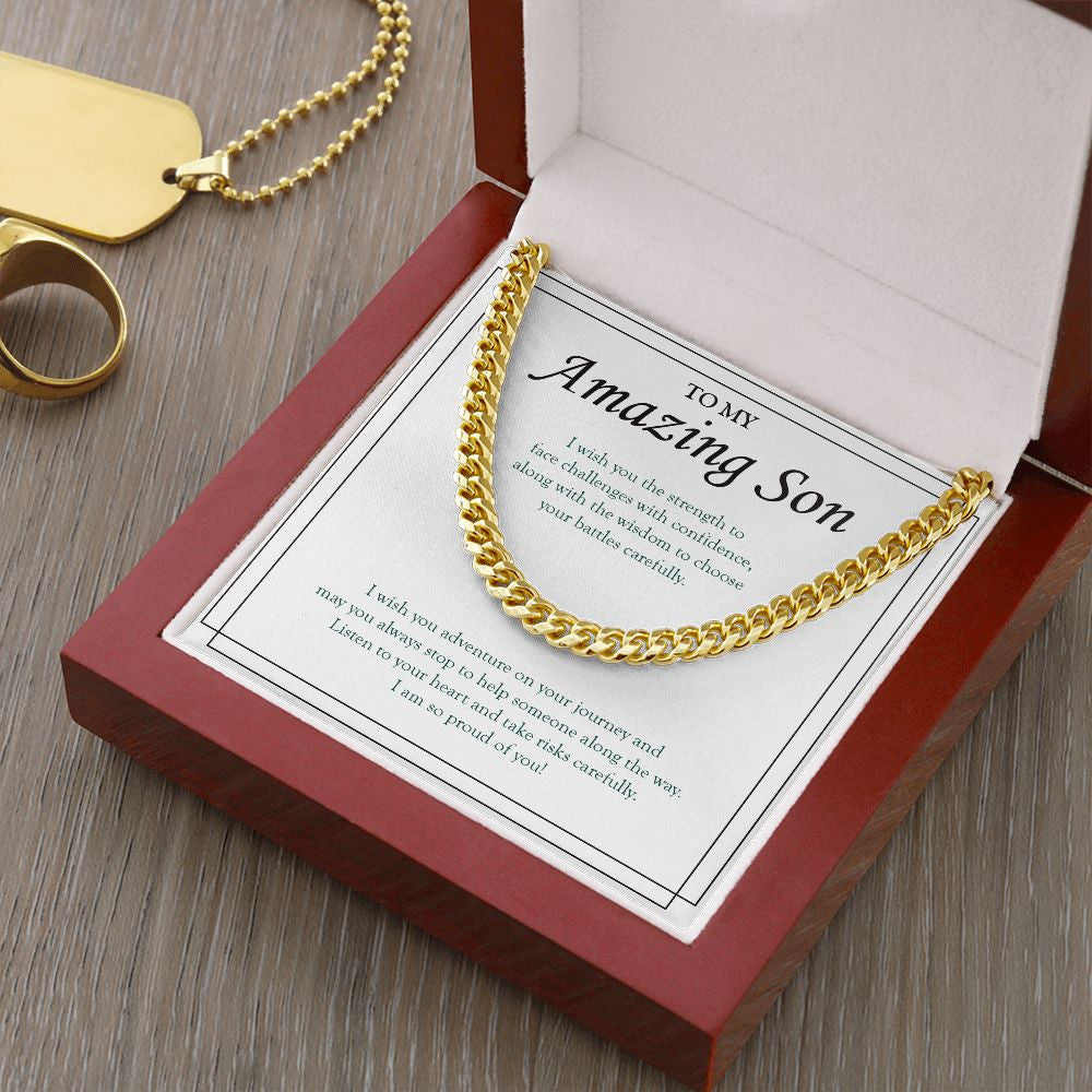 Face Challenges With Confidence cuban link chain gold luxury led box
