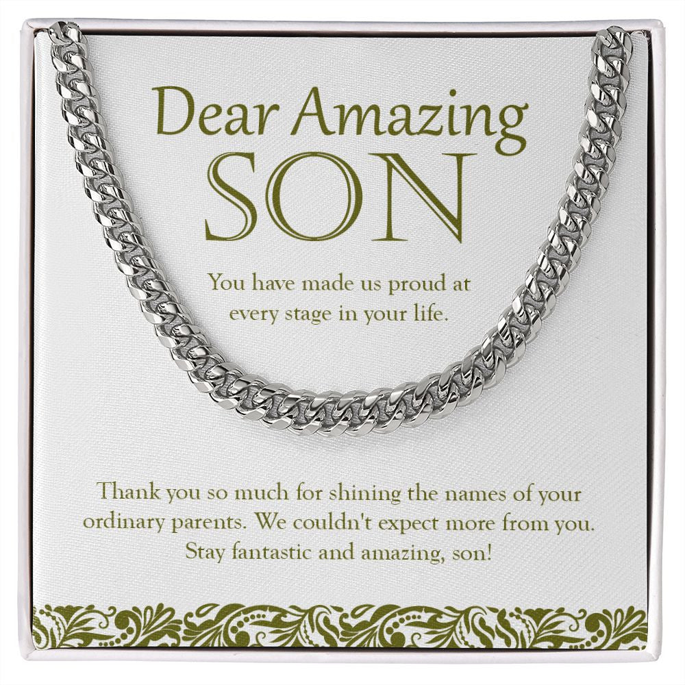 Every Stage In Your Life cuban link chain silver front