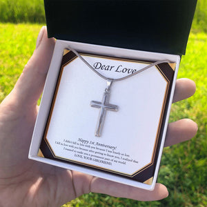 Permanent Part Of My World stainless steel cross standard box on hand