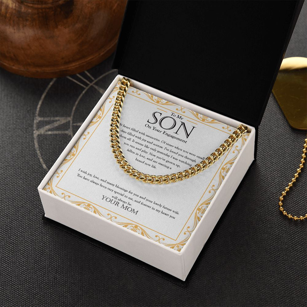 Seems Like Yesterday cuban link chain gold box side view