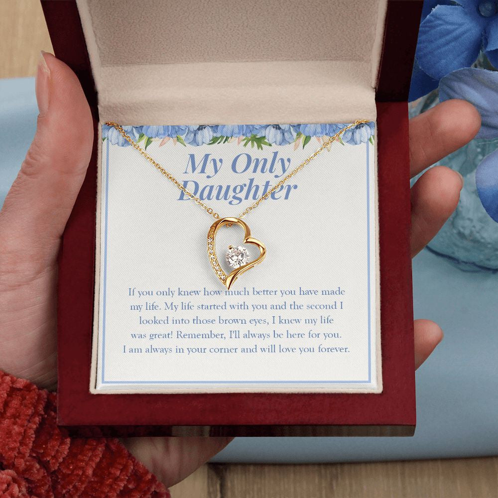 My Life Started With You forever love gold pendant led luxury box in hand