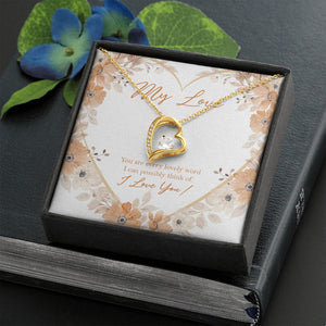 Every Lovely Word forever love gold necklace front