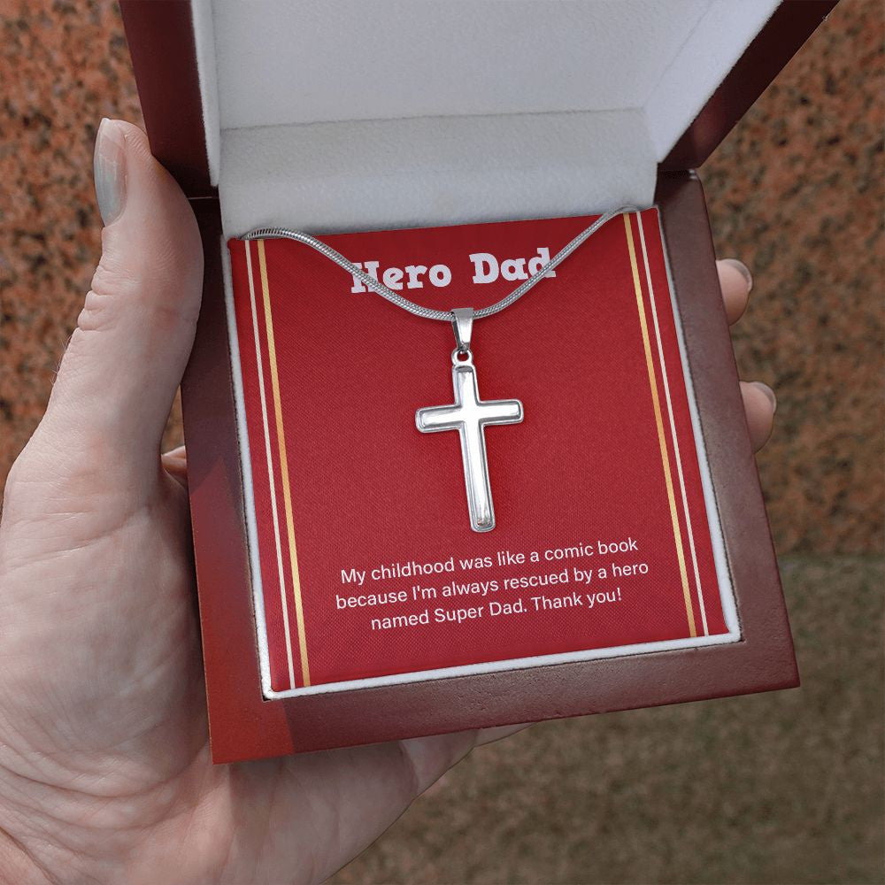 Like A Comic Book stainless steel cross luxury led box hand holding