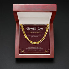 Load image into Gallery viewer, Happy And Blessed cuban link chain gold mahogany box led
