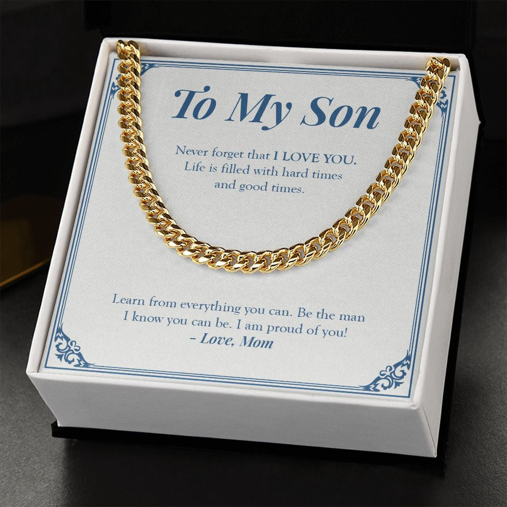 The Man I Know You Can Be cuban link chain gold standard box
