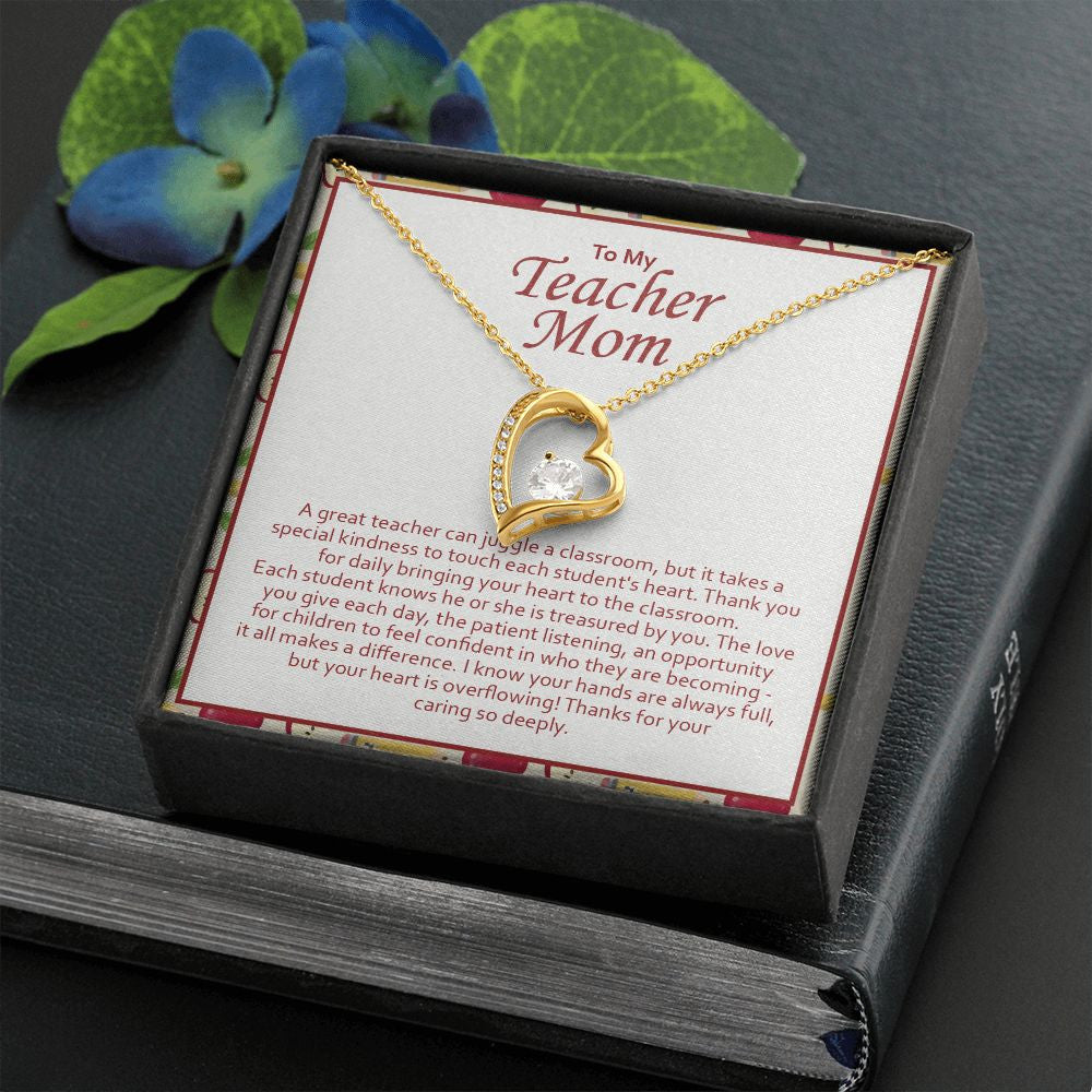 Juggle A Classroom forever love gold necklace front