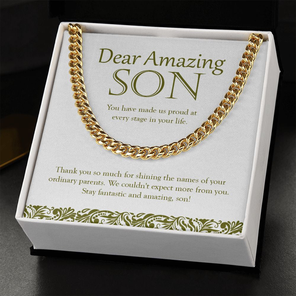 Every Stage In Your Life cuban link chain gold standard box