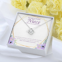 Load image into Gallery viewer, Two Soul Met This Day love knot pendant yellow flower
