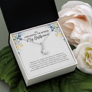 Behind Every Student alluring beauty pendant white flower