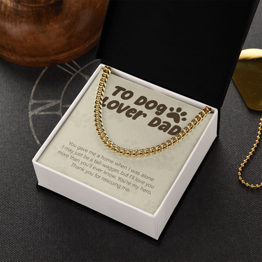 You Gave Me Home cuban link chain gold box side view