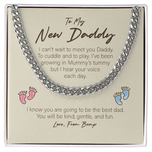 Can't Wait To Meet You cuban link chain silver front