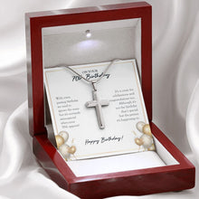 Load image into Gallery viewer, Certainly Extra-Special stainless steel cross premium led mahogany wood box
