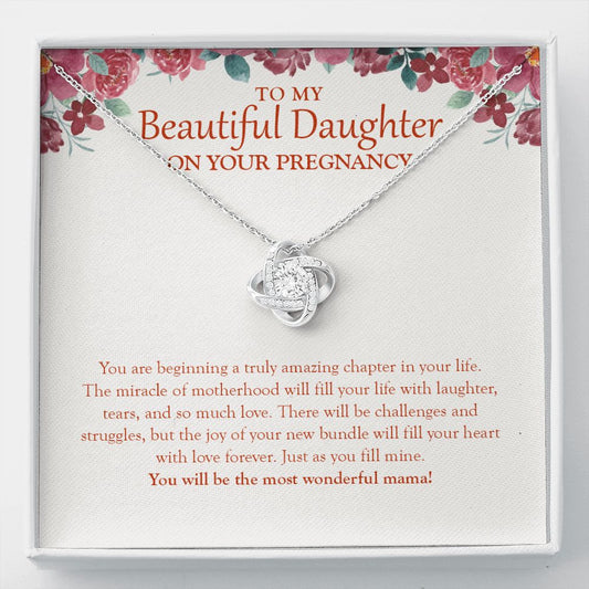 The Miracle Of Motherhood love knot necklace front