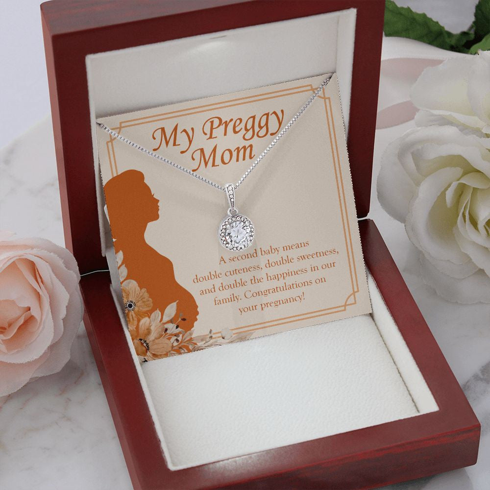 A Double Cuteness eternal hope necklace premium led mahogany wood box