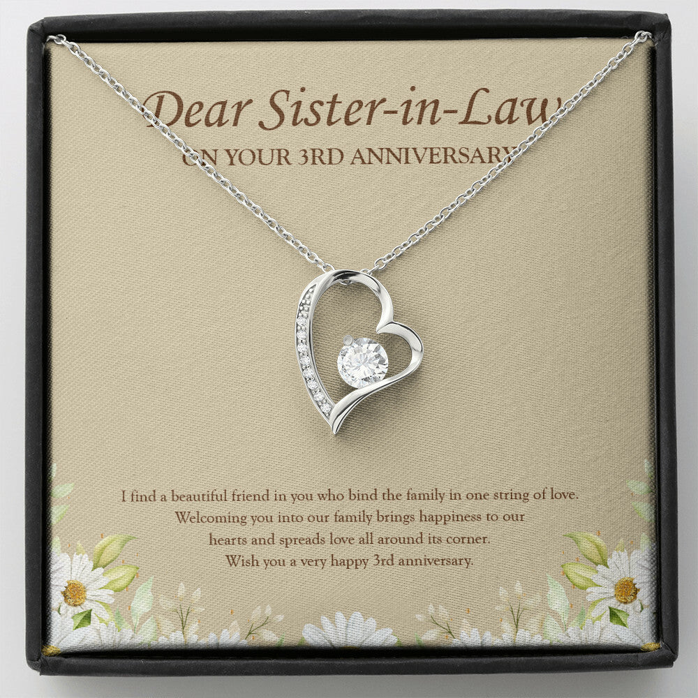A Beautiful Friend forever love silver necklace front