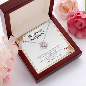 Enchanted With A Smile love knot pendant luxury led box red flowers