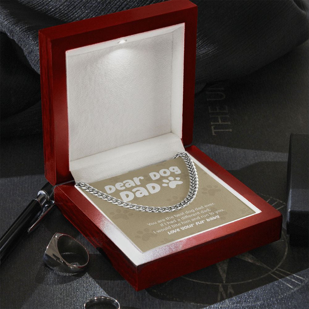 Run To You cuban link chain silver premium led mahogany wood box
