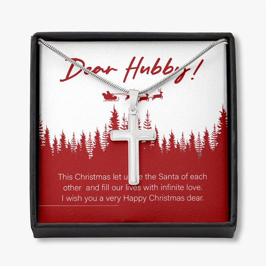 Santa Of Each Other stainless steel cross necklace front