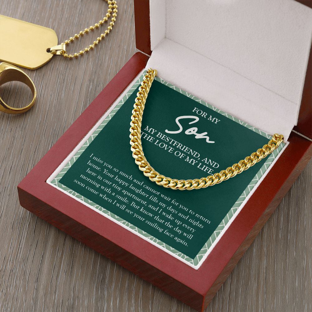 Your Smiling Face Again cuban link chain gold luxury led box