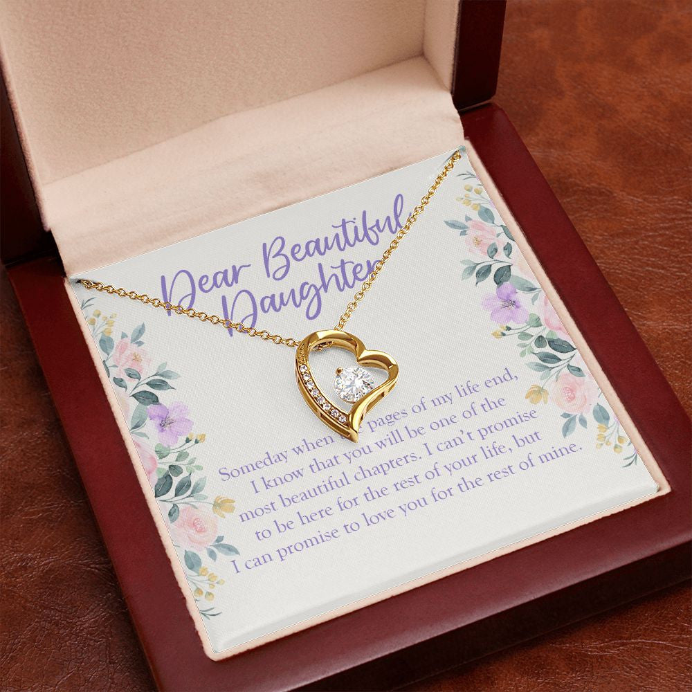 For The Rest Of Mine forever love gold pendant premium led mahogany wood box
