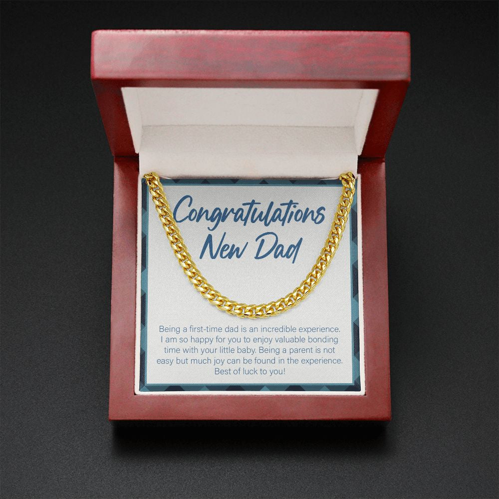 Enjoy Valuable Bonding Time cuban link chain gold mahogany box led