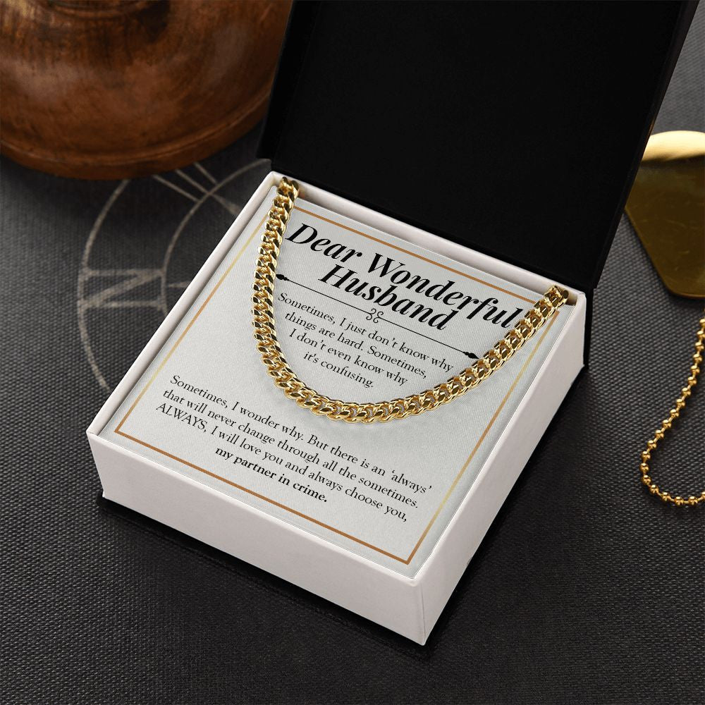 Will Always Love You cuban link chain gold box side view