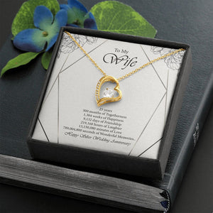 Wonderful Memories forever love gold necklace front