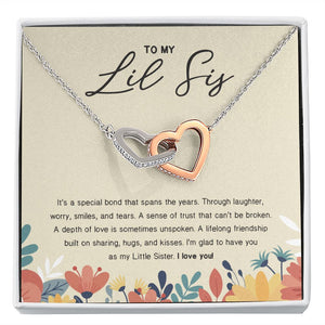 Lifelong friendship interlocking heart necklace front