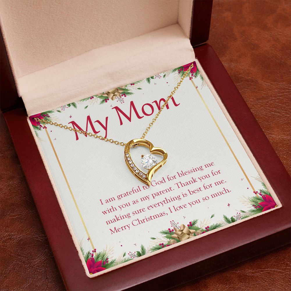 Blessing Me With A Parent forever love gold pendant premium led mahogany wood box