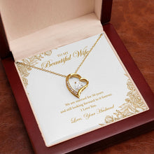 Load image into Gallery viewer, Still Looking Forward forever love gold pendant premium led mahogany wood box
