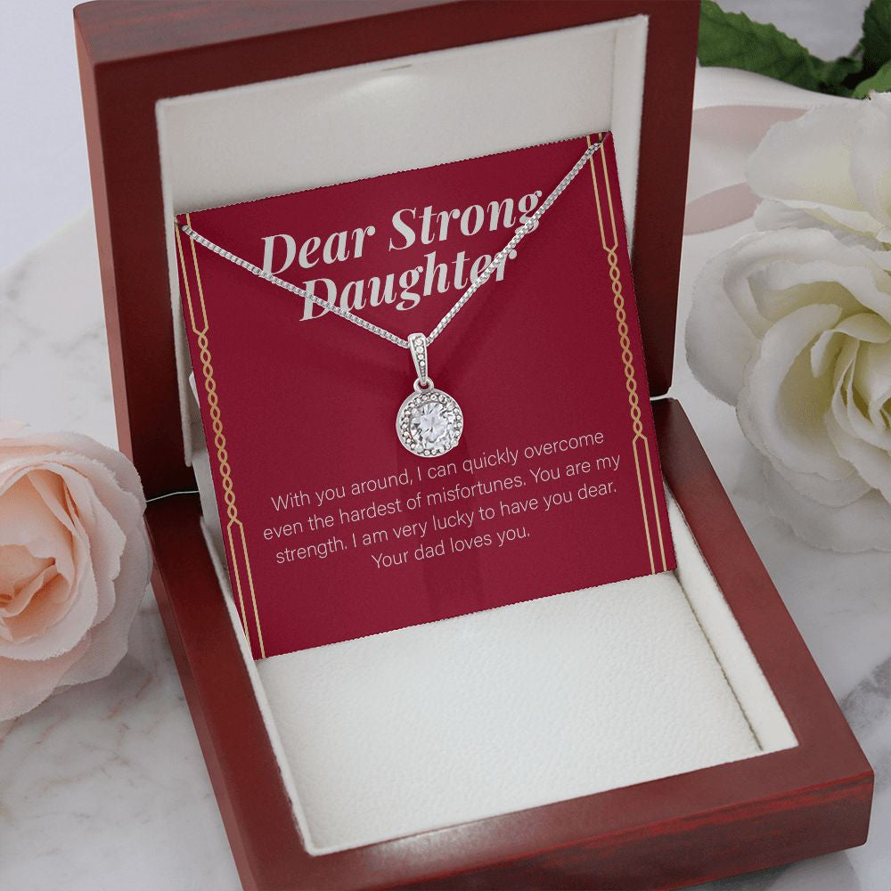 You Are My Strength eternal hope necklace premium led mahogany wood box